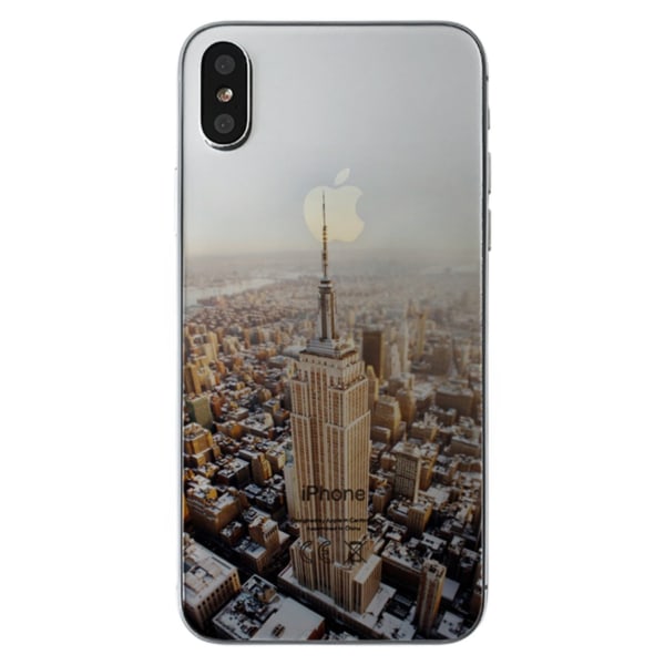 iPhone X/XS Mjukt Skal New York Brun