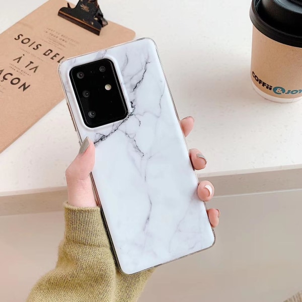 Samsung Galaxy S20 | Pehmeä marmorinen case White