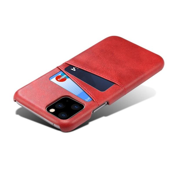 iPhone 11 Pro Läderskal Korthållare Röd