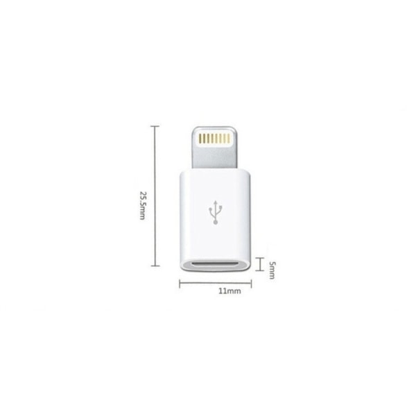 5-PACK MicroUSB adapter,  ladda iPhone med universal-laddare! Vit