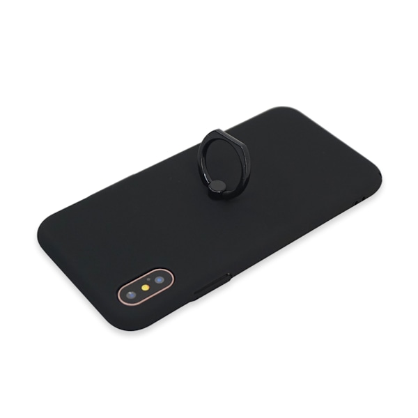 iPhone X/XS | Hårt, Mattsvart Skal med Greppring Svart