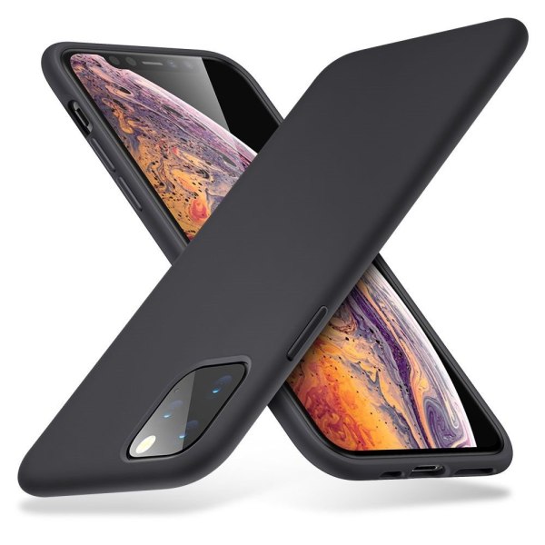 iPhone 11 Pro Max Ultratunn Gummibelagt Mattsvart Skal Basic™ Svart