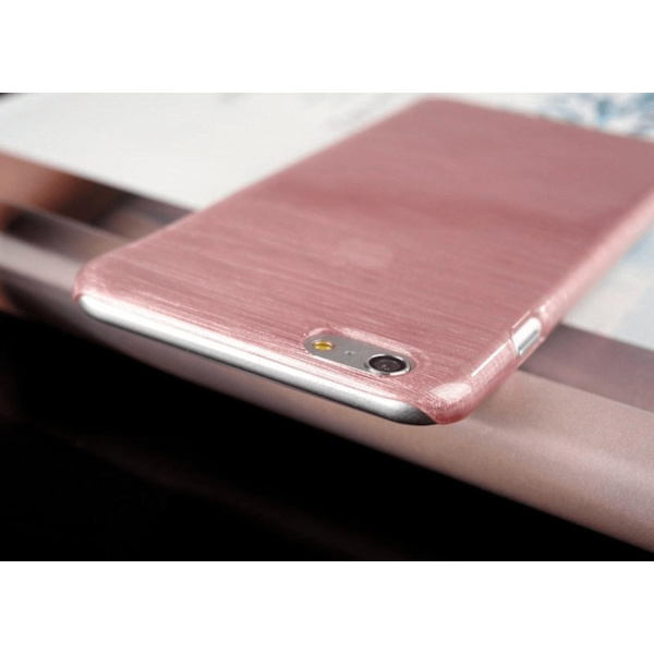 iPhone 6/6s Hårt Skal med Borstad Stållook Rosa