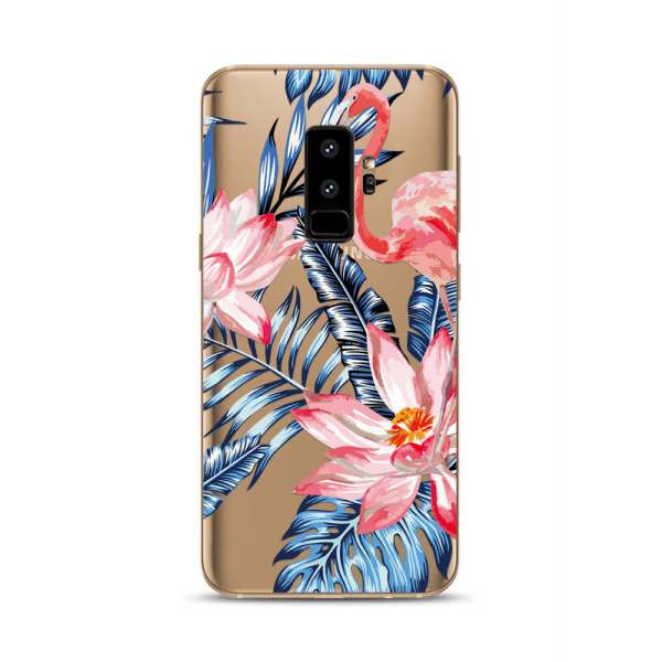Flamingo blomster - Samsung Galaxy S9+ Transparent