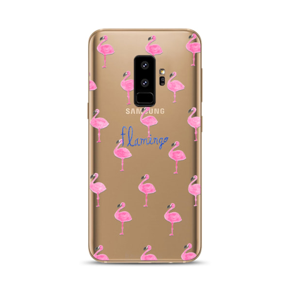 Samsung Galaxy S9 Skal Mjukt, Genomskinligt med Flamingos Transparent