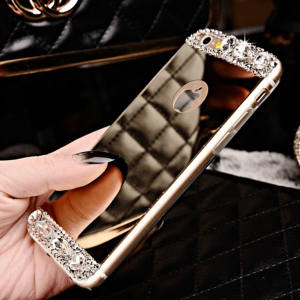 iPhone 6/6s | mjukt, Speglat Skal med Strass! Guld