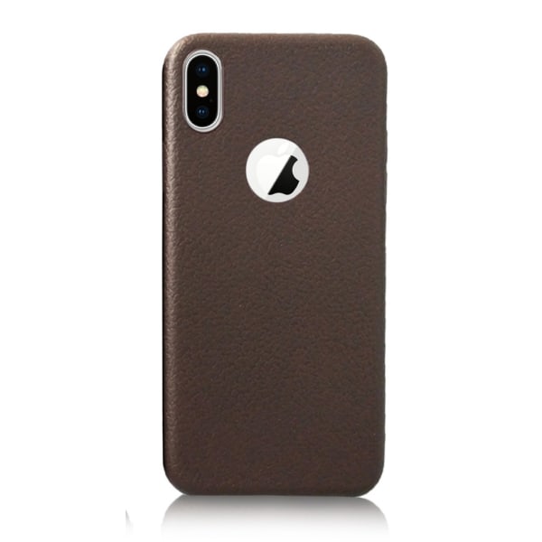 Läderskal till iPhone X/XS! Veganskt läder Brun