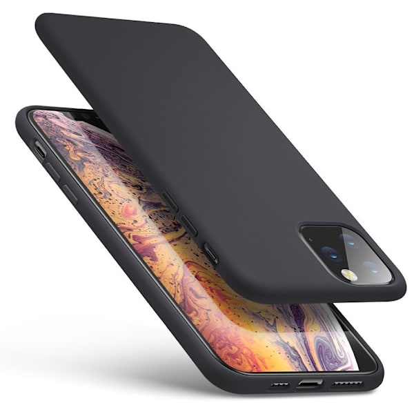 iPhone 11 Pro Max Ultratunn Gummibelagt Mattsvart Skal Basic™ Svart