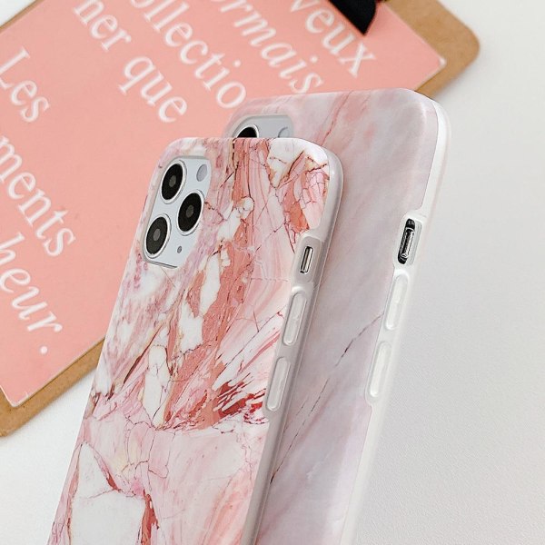 iPhone 12 Mini | Blødt marmor etui Pink