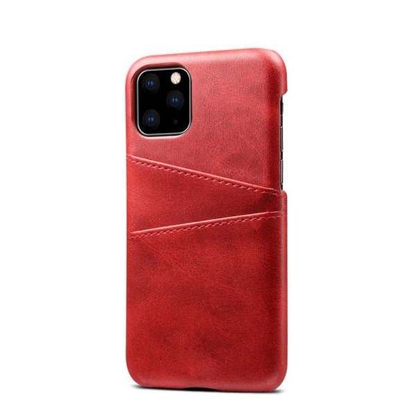 iPhone 11 Pro Läderskal Korthållare Röd