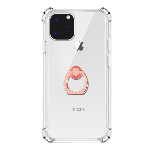 Läpinäkyvä kuori tartuntarenkaalla iPhone 11 Pro Pink