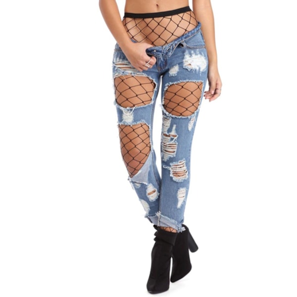 2-PACK Fishnet Tights Svart one size