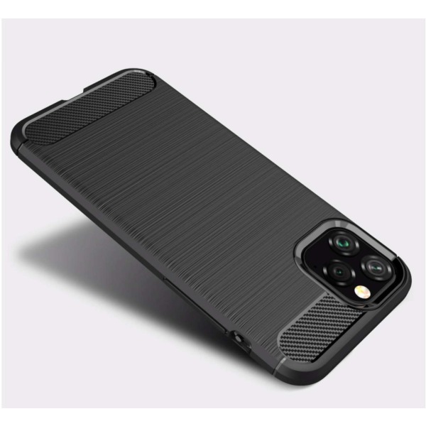 iPhone 11 Pro Max | Matta musta kuori hiilikuitumallilla Black