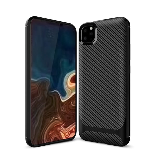 iPhone 11 Pro | Matte sort skal med kulfiberdesign Black