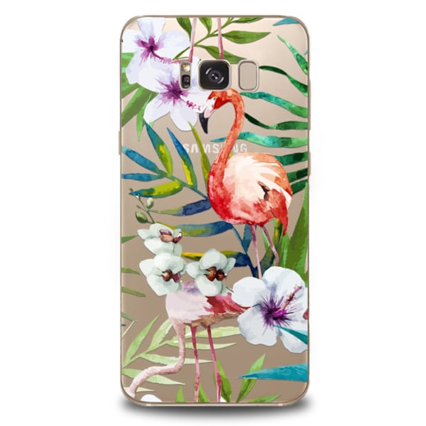 Samsung Galaxy S8 Tropical Flamingo Mjukt Skal Transparent