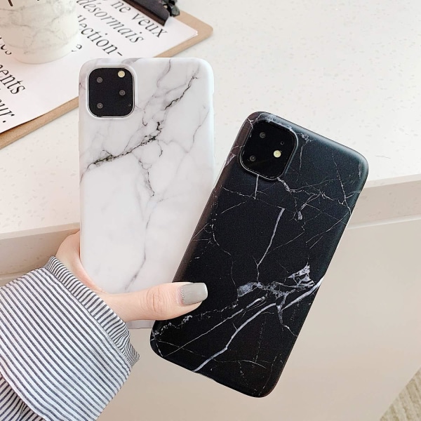iPhone 12 Mini | Blødt marmor etui Black