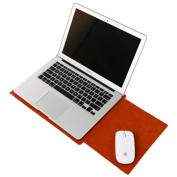 MacBook 13 Tum Fodral Ullfilt Läder Brun
