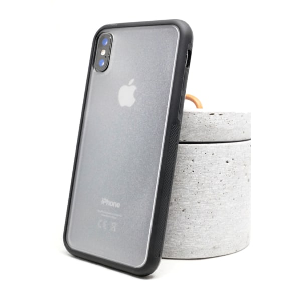 iPhone XS Max | Svart Bumperskal med Frostad Baksida Transparent