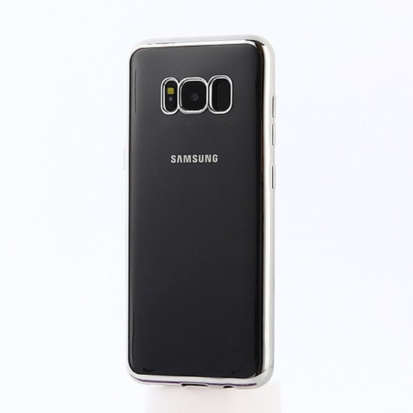 Samsung Galaxy S8 Mjukt, Genomskinligt Skal med Silverkant Transparent