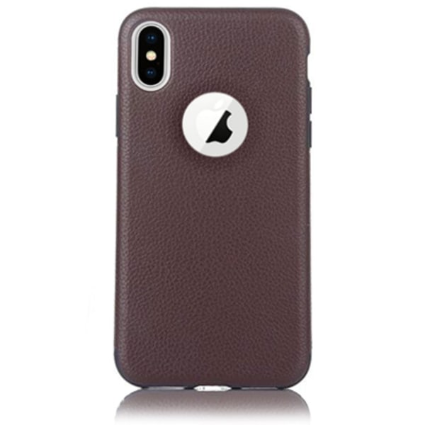 Soft Leather Lookalike case - iPhone X / XS Brown