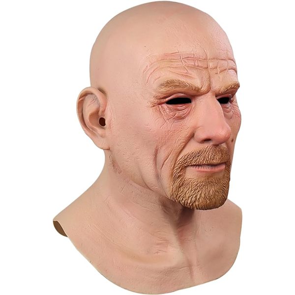 Gammal mans mask Halloween realistisk cosplay fest kostym tillbehör full huvud latex mask
