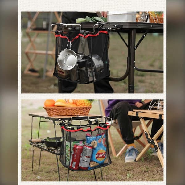 Under-desk Metal Mesh Basket Clamp Mount for Storage, Space-saving Extension with Quick Release