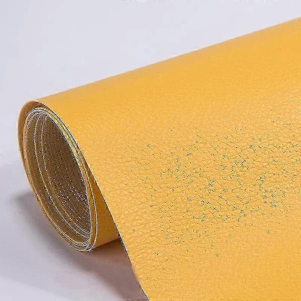 Selvklæbende læderreparationslap til møbler, sofa og stol Yellow 20cm*50cm