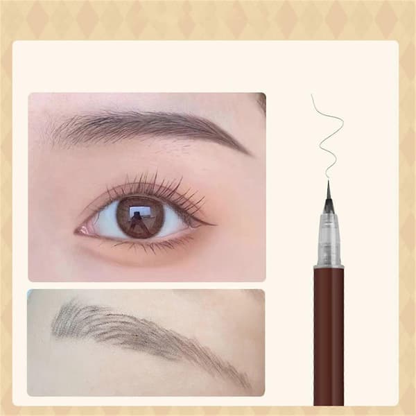 Vattentät ögonbrynspenna för naturliga streck, långvarig microblading, resevänlig 1 ml