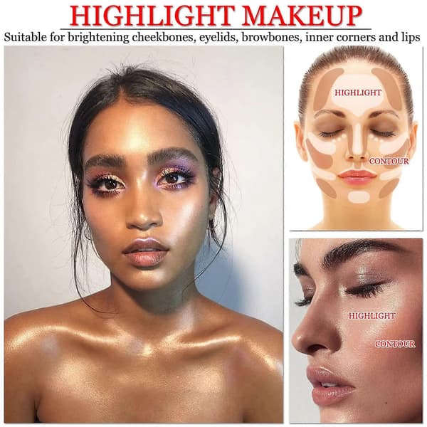 Highlighterpalett - Långvarig Vattentät Fyra Nyanser Skimmer för Resevänlig Makeup