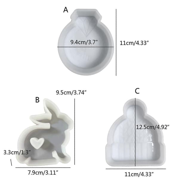 Silikone sæbeform DIY silikone lysforme diamant/kanin/hue form lerform håndlavede forme silikonemateriale
