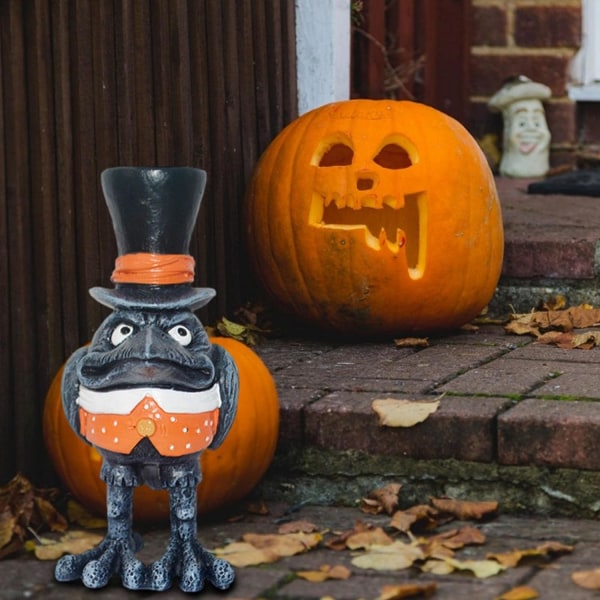 Trädgårdskråka Ovanlig, Halloween Staty Fågelskulptur Trädgård Fe Trädgård Gräsplan Djur Prydnad för Heminredning