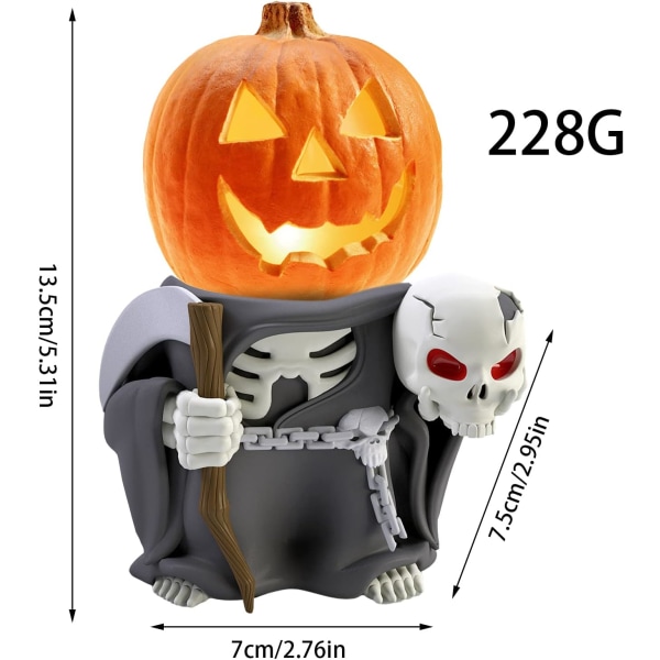 Luminous Pumpkin Knight Statue - LED GNOME Figurine Halloween Dekoration Ljus | Halloween Dekoration Lampa, Resin Bord Nattljus Lampa, Ereqeip