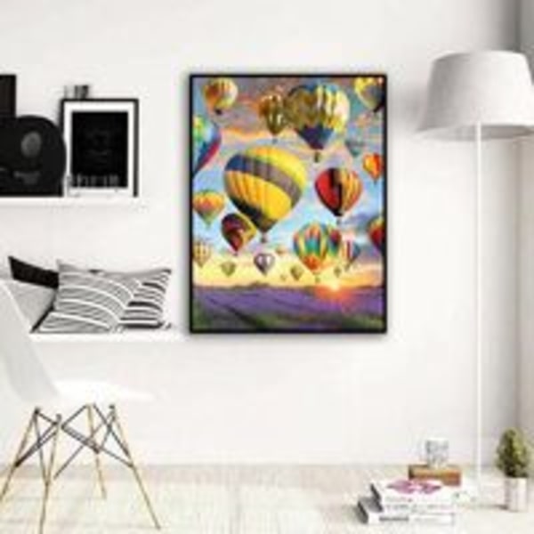 5d timanttimaalaus kuumailmapallo maisema maalaus olohuoneen sisustus maalaus käsintehty timanttimaalaus (30x40)