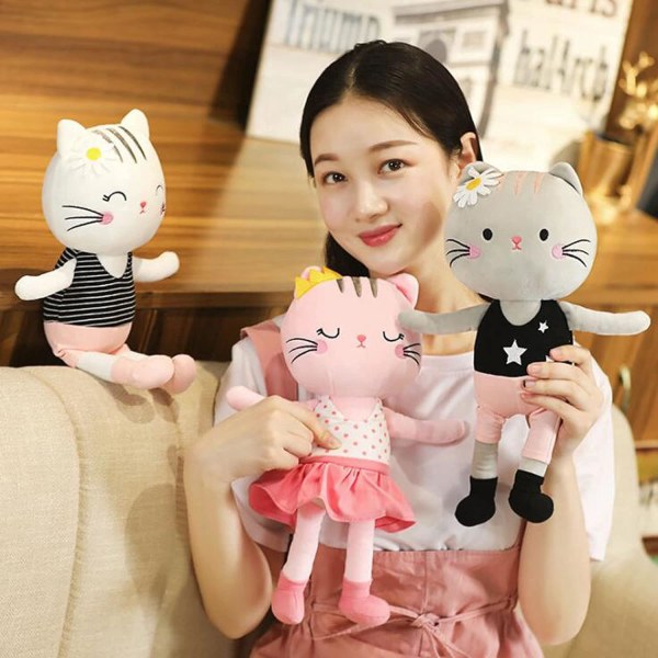 Ballerina Dukker Kitty Plysj Katt Leker Balett Dans Resitasjon Gaver for Jenter 13,5 Tommer