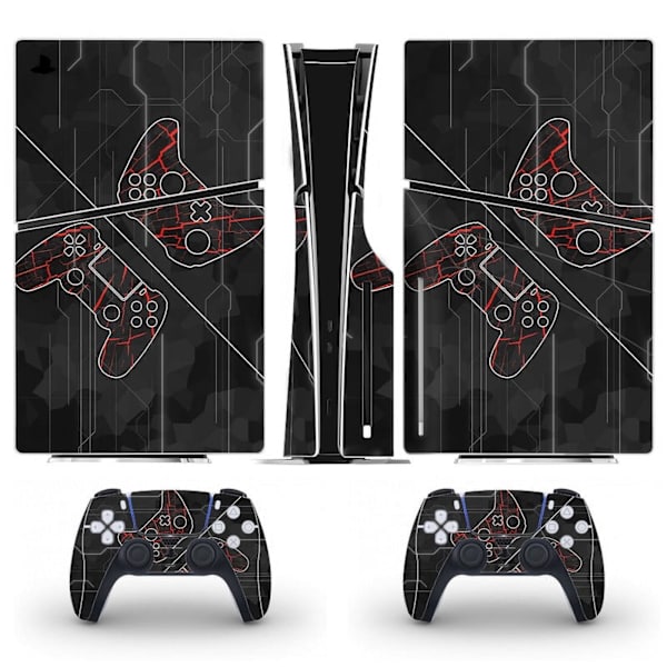 Playstation 5 Slim Ps5 Slim Gamer Player Skin Dekal Och Controller Stickers Set, Reptålig (Disk) Style13