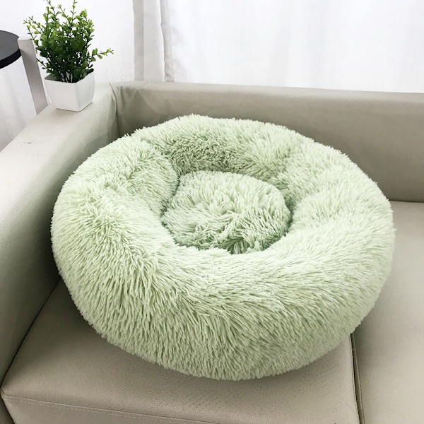 Queta Kissankorvakko, Kaunis Eläimen Vuode, Pieni Koiran Vuode Lemmikkivuode Plussi Pehmeä Pyöreä Kissan Univuode (50cm) light green Diameter 50 cm