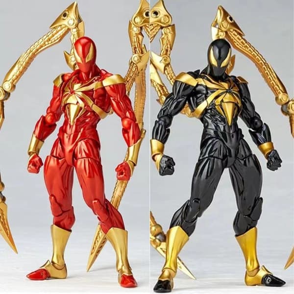 Yamaguchi-stil Iron Spider-Man figur, begrænset udgave, rød og sort bevægelig figur. black