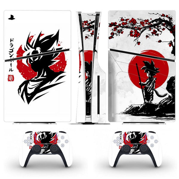 Playstation 5 Slim Ps5 Slim Dragon Ball Skin Decal Og Controller Klistremerker Sett, Riperesistent (Disk) Style09