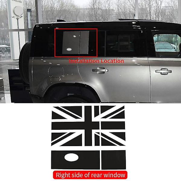 Land Rover Defender 110 -malliin - Auton takaoven ulkosivun ikkunan koristetarra, kukka-aihe, tarrat, tunnus, autotarvikkeet Left side
