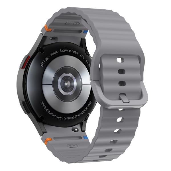 SimpleThings No Gap Sport Silikoniranneke Samsung Galaxy Watch 7/6/5/4:lle Space Gray Watch7/FE/6/5/5Pro/4