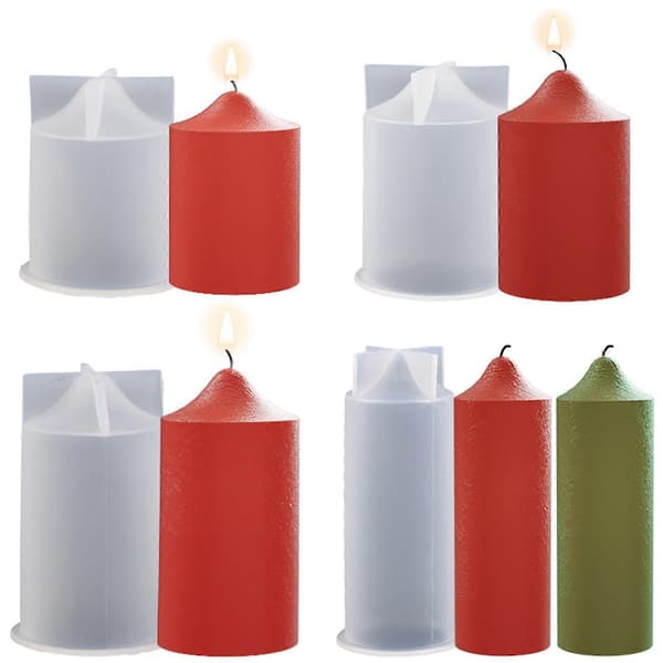 Cylinder Stearinlysform, Søjle Stearinlys Silikoneform til Stearinlysfremstilling, DIY Harpiks Håndværksform til Aromaterapi Stearinlys, Sæbe 60mm