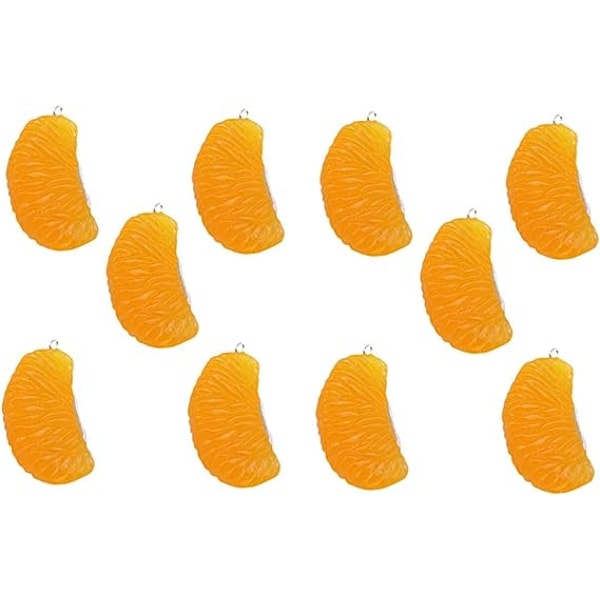 10 kpl appelsiininpalan riipus appelsiinin lisävarusteet appelsiinin korut retro avaimenperä hedelmäkorut helmet elävän näköinen hedelmämallirannekoru DIY-laukkuriipukset hartsi