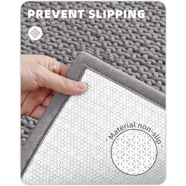 16\"x24\" Chenille Badrumsmattor - Färg G Tunna Badrumsmattor Passar Under Dörr - Absorberande, Platt, Halkfri, Mjuk, Maskintvättbar