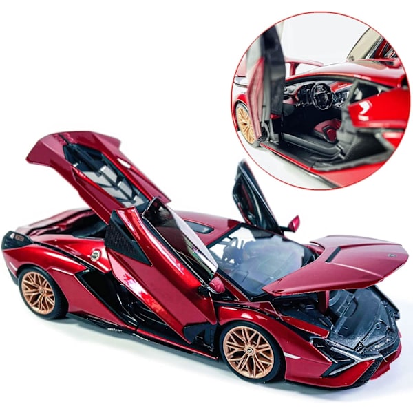 Bburago 1/24 Legering Gjutning Bil för Lamborghini Sian FKP 37 1:24 Statisk Sportbil Samling Present