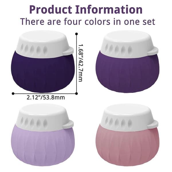 Travel Size Silicone Cream Jars 4-pack Leak-proof