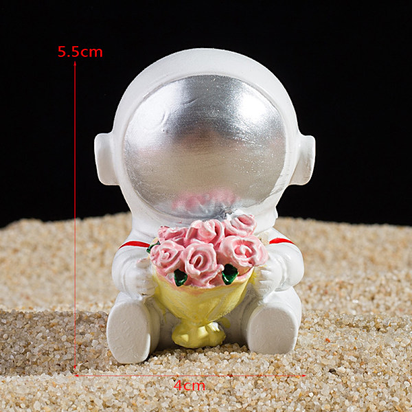 Resin Astronaut Triumph 2-delt Figur Rommann Statue Dekor Ornament Dekorasjoner for Bursdagsfester