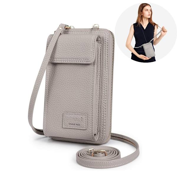 Damväska för mobiltelefon, axelväska, shopper-mobilväska, crossbody, liten plånbok i PU-läder