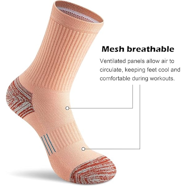 Crew Socks Dam Hiking Running Athletic Cushioned Compression Socks 5-6 Par
