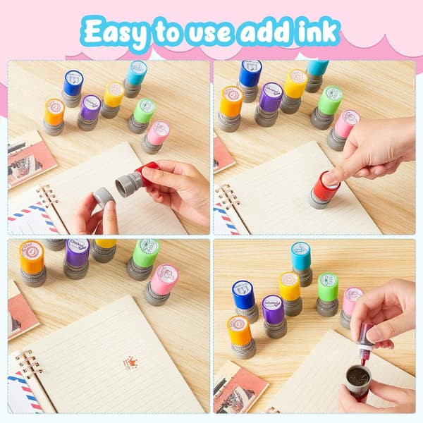 8-pack Teacher Stamps, Self-Inking, Motivational, Encouraging Stamp for Teachers, Appreciation Gift, Classroom, Homework, Tests, Student Behavior 3*3*6CM