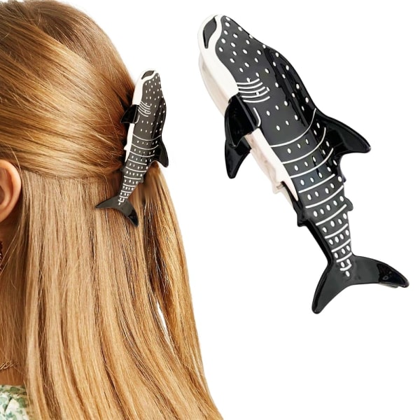 Shark whale claw clip,whale shark hair clip cellulose acetate large claw clip,non-slip gripper accessory suitable for thick/thin hair hairstyle design